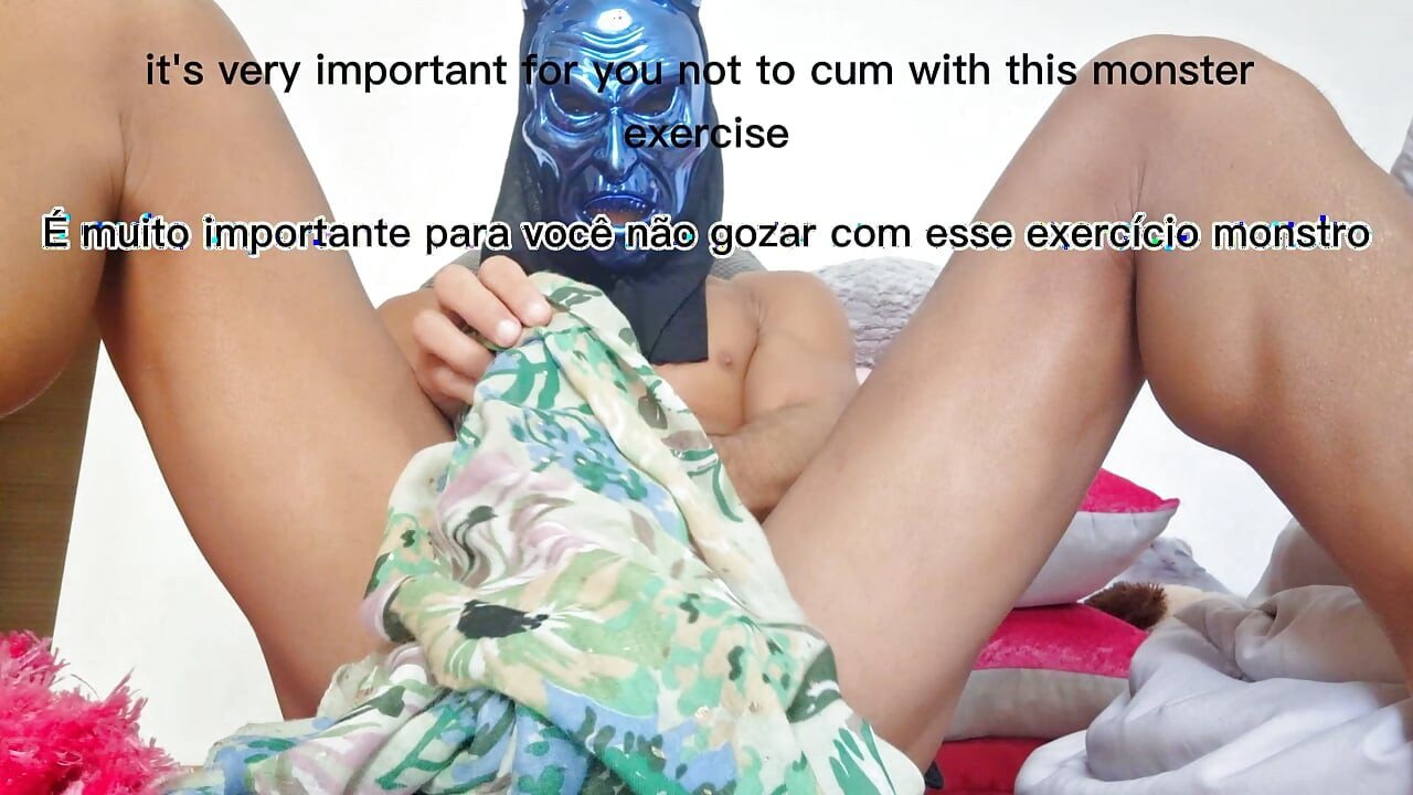 Halloween Monster Mask Teaches Hard Cock Exercise – How to Get a Stronger, Rock Hard Dick & Cums Twice While Training