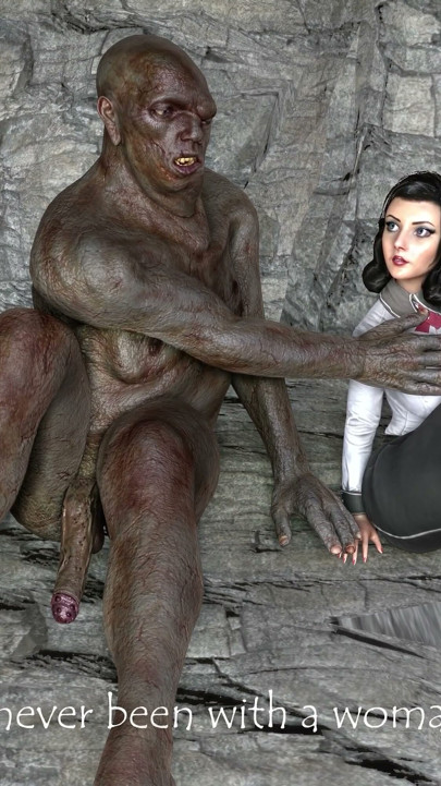 Giant Caveman Fucked and Creampied Sexy Elizabeth Bas