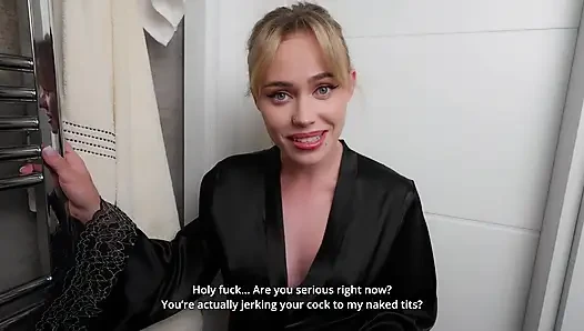 Stiefmutter erwischte meinen harten schwanz unter der dusche, ich fickte ihre titten und kam in ihren mund, am nächsten Tag creampie in ihre muschi