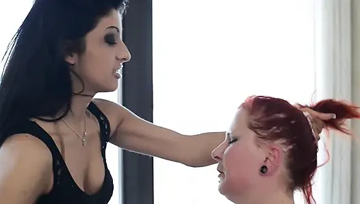 Слоппинг на лице - я люблю твои шлепки, арабская топ-домина - Cecilia Fernandez и Rozemari - Full HD 1080p - от Emilio Hunter, часть 1