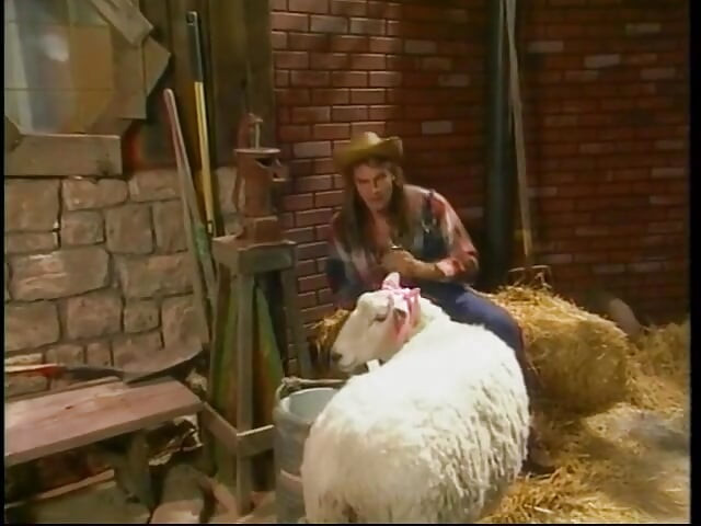 Busty girl in pig tails rides a huge cock in outbuilding