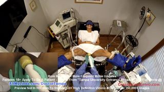 Maya farrell's freshman gyno exam by doctor tampa on cam