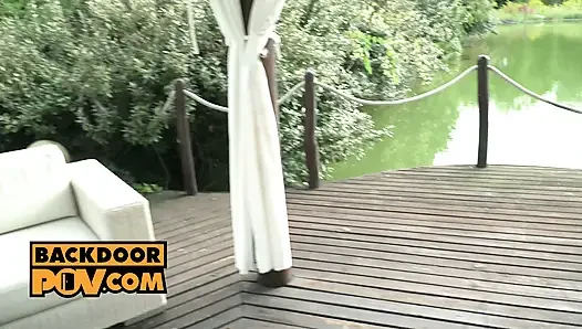 Bakış açısı - yağlanmış azgın masöz Selvaggia'yı götten sikiyor