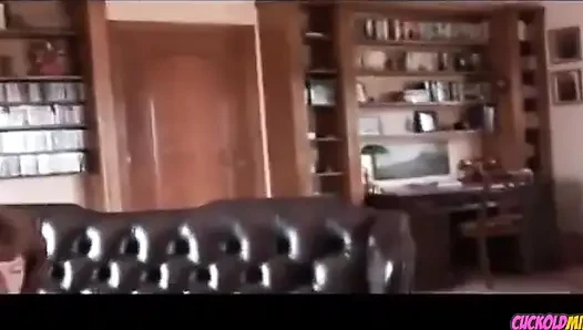 Cuckold MILF and Her Husband Sucking Cock of Their Bull