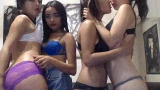 Grupo de lésbicas na webcam