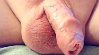 Shaven Smooth Mature Daddy Wanking His Uncut Cock