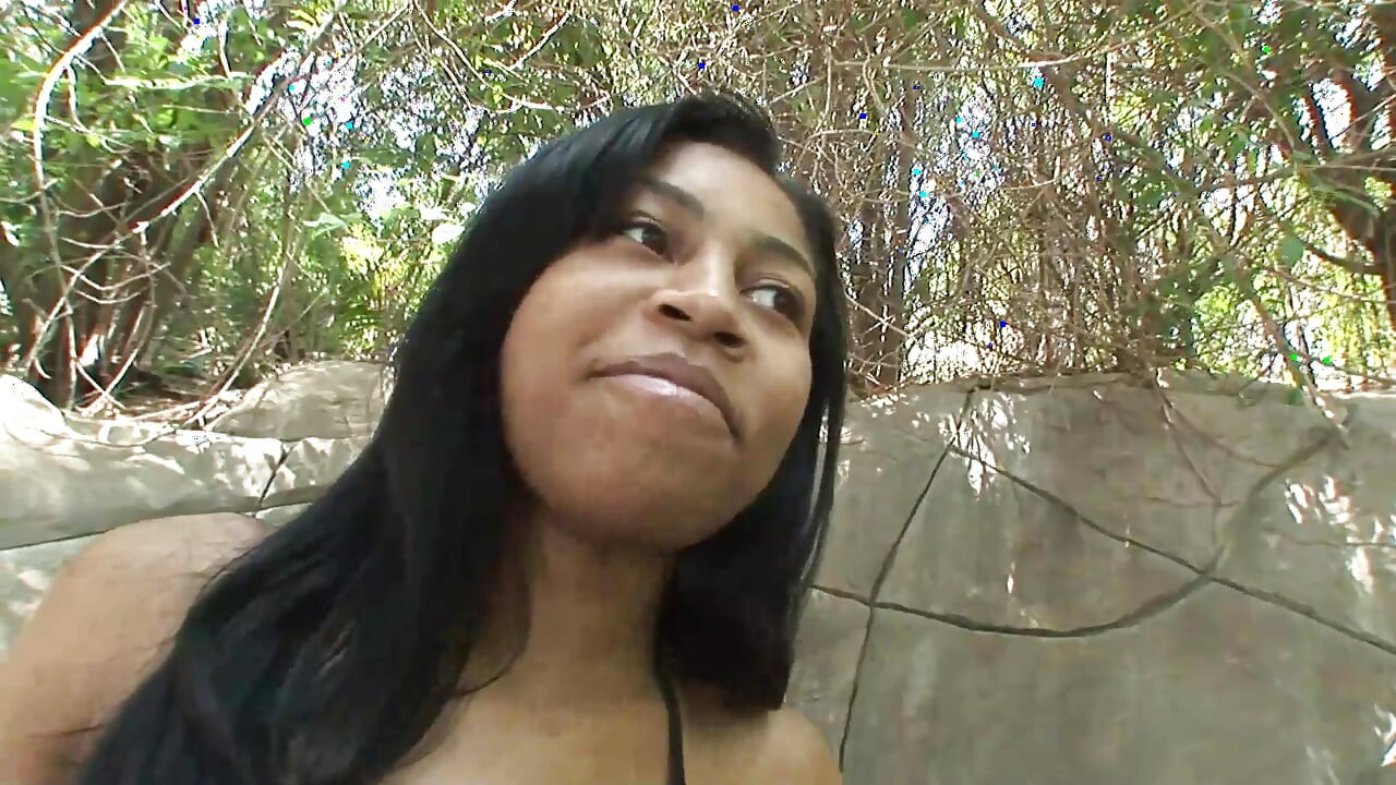 Ebony teen loves getting filled up with cock