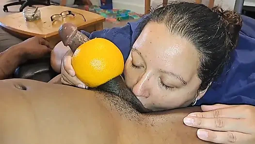 Дикая английская толстушка и большой черный член Nata4Sex, секс с удивительным фруктом, многократный оргазм с камшотом