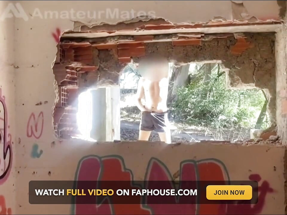 Exploring an Abandoned Building, 2 Amateur Boys Remove Their Clothes and One Starts to Bust a Nut