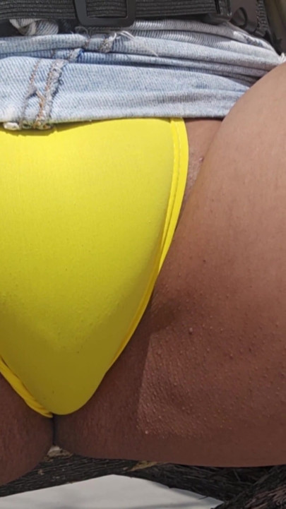 Girl in Brazilian Swimsuit Sitting Wide Opening Showing Her All Over | Clip 3