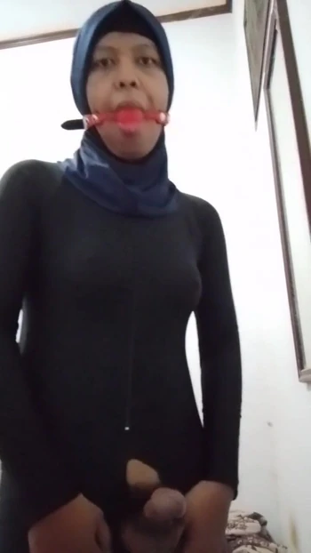 Emotional moment from "Handjob Orgasm Hijab Catsuit"