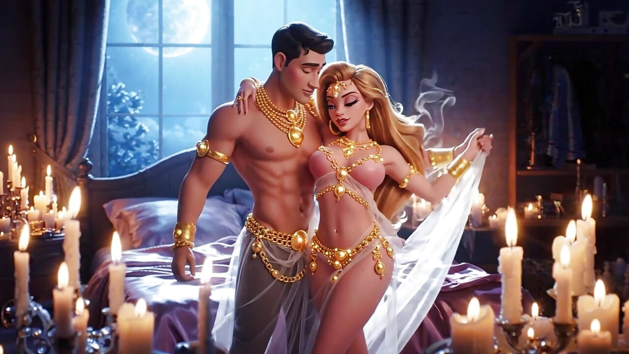 คลิปสั้นโรแมนติกในห้องนอนสุดหรูของคนรักการ์ตูน - เครื่องประดับทอง– ความหลงใหลในการเคลื่อนไหวอันเย้ายวน