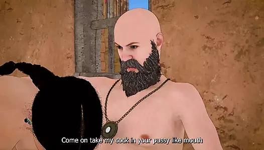 Dhongi Baba quenched the thirst of Desi Bhabhi's pussy by Fucked her in the ashram