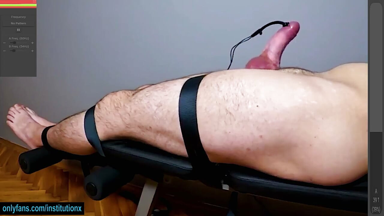 Helpless E-Stim. He Goes Crazy on the Edge. Cock Bouncing and Twitching. No Cum.