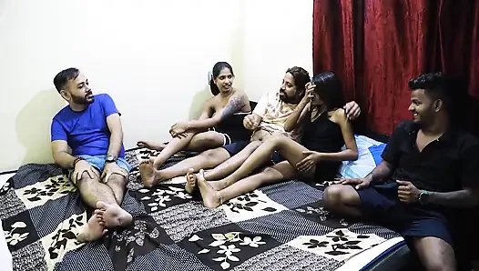 HADCORE FUCKING WITH FREINDS, GANBANG INDIAN DESI SEX WITH BEAUTIFUL GIRLS