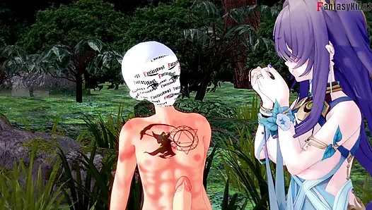 Seks ahegao panas Lauma di hutan - genshin Impact