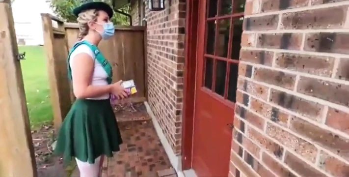Role-playing Wife Becomes a Girl Scout for Her Neighbor Husband and Fucks Like a Teen