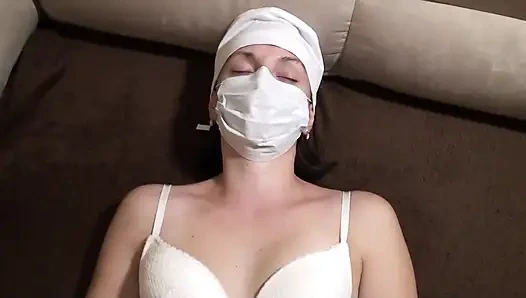 The nurse is dirty and full of sperm