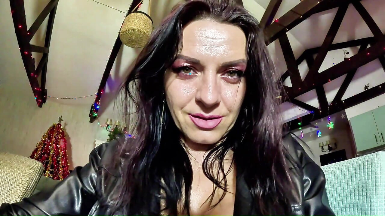 Leather Smoking Mistress Controls Your Cock. POV JOI Dirty Talk and Smoke Humiliation
