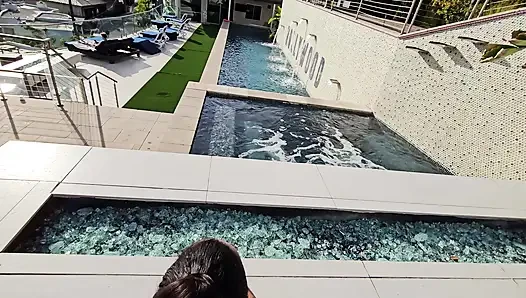 Hot Ebony with Big Ass Nina White Pool Sex