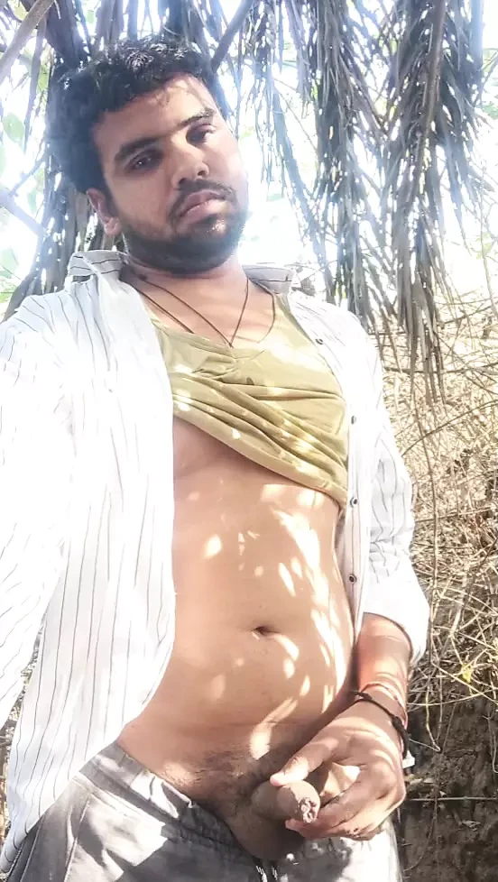 WHITISH cream peeing in forest alone