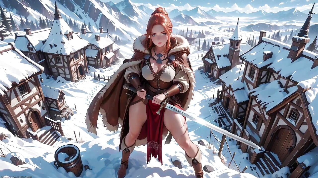 Seducție interzisă cu armură din piele în satul medieval. Regina rece își dezlănțuie uneltele și o ia razna!