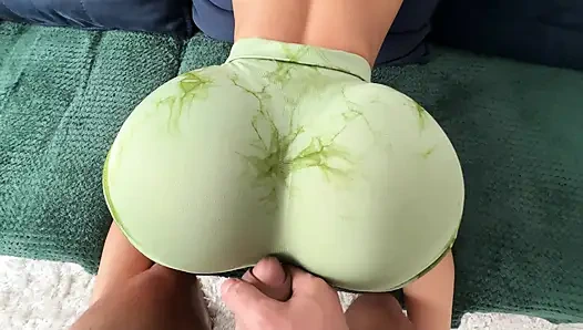 My big ass oiled humping stepbrother's cock until he cumshot on himself