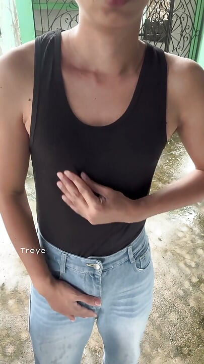 Asian Twink in Sando and Jeans