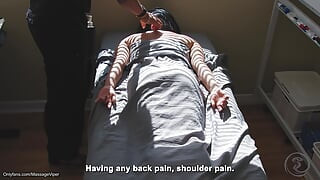 Asian Exhibitionist Massage Client Flashing and Teases the Masseur