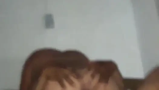 My bull's balls in  my ass, I eat all of his cock with my wet pussy. While my husband is working my bull is enjoying.