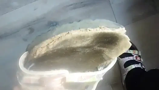 Worn-out Birkenstock shoes