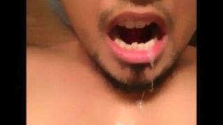 first attempt at eating own cum