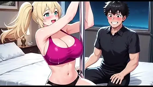 Blonde girl having fun