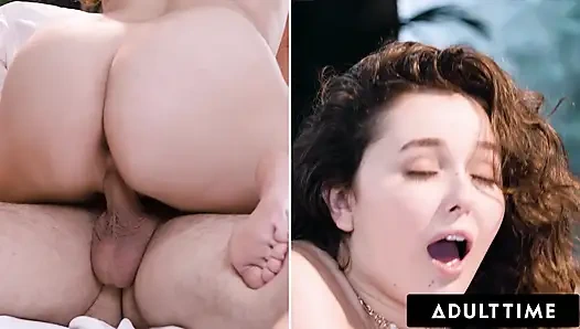 ADULT TIME - великолепная белая девушка с большой шикарной Leana Loves умоляет о страстном глубоком проникновении во время романтического секса
