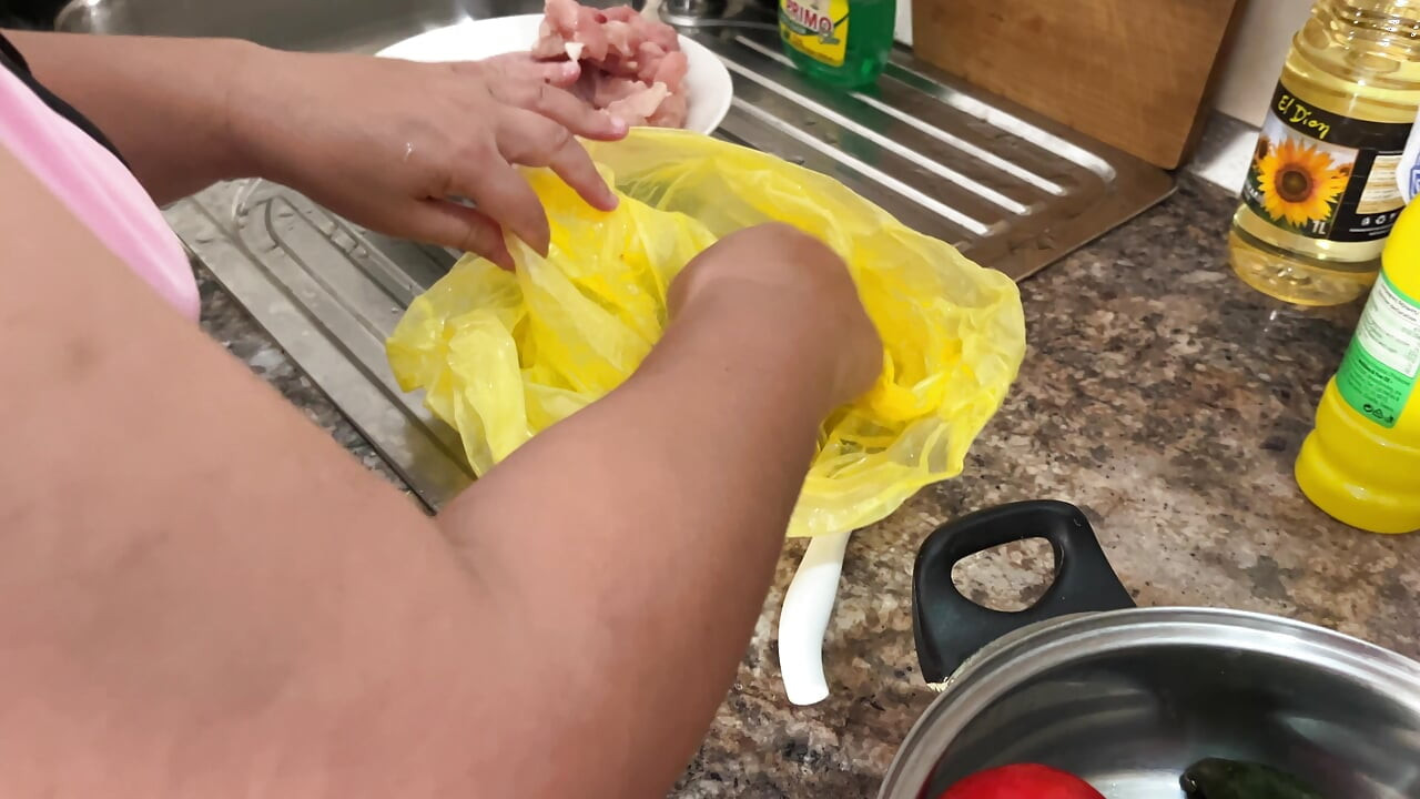 Zara Charm Striptease In Lingerie Making Lunch And Flashing Breasts