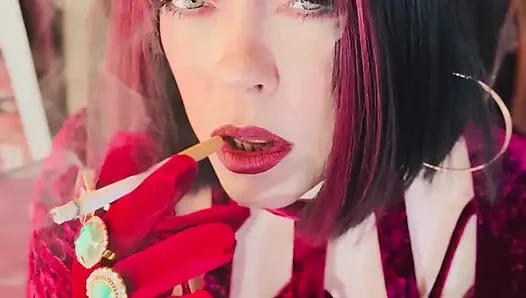 Velvet & Cigarettes! Tina Snua Chain Smoking 2 Cork 100 Cigarettes - Drifting OMI OME Snap Inhales Smoker