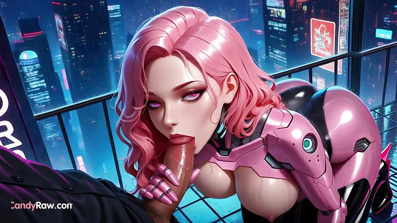 猩红色头发的粉红色眼睛美女发现3D爱情