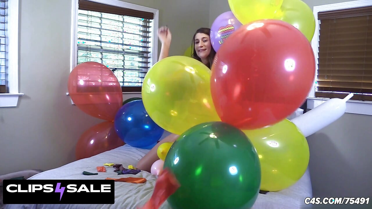 Skinny Pantyhose Slut Blowing Popping Huge Dick Balloons
