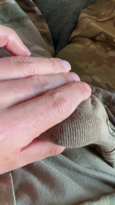 Army solider jerks off in his uniform and his roommate's military briefs and shoots a load! | Clip 1
