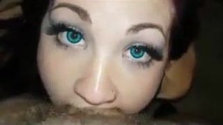 Cock sucking fake red hair