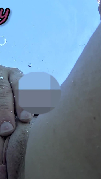 Flashing my pussy in front of a student in public swimming pool and helps me masturbate - it's very risky with people near | Clip 1