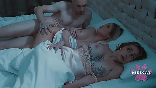 Will Step Dad Fuck and Cum Inside Step Daughter Jessie Ames in Share Bed While Step Mom?