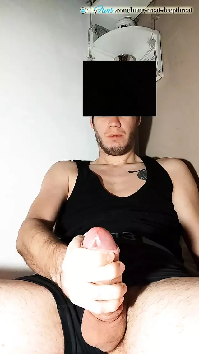 Licked my precum and made a big cumshot mess