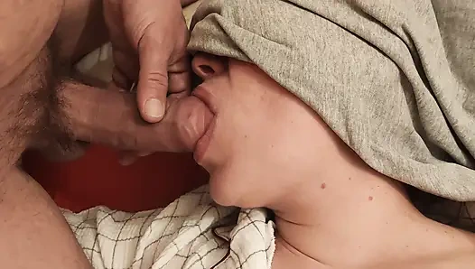 I put it in her mouth, touch her tits and pussy to fuck her afterwards