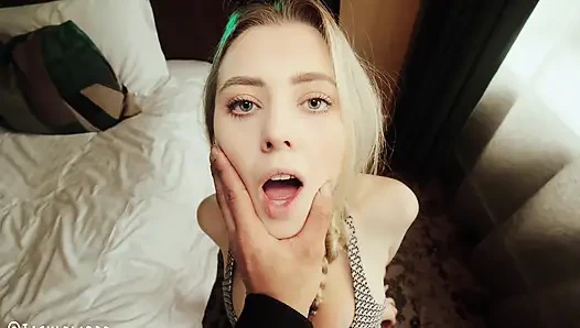 Minyon jimnastikçi kız lottie bakış açısı ateşli terli seks, döl içinde kapak