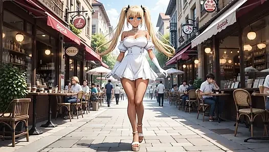 A walk with Rumi. She plays with her pussy