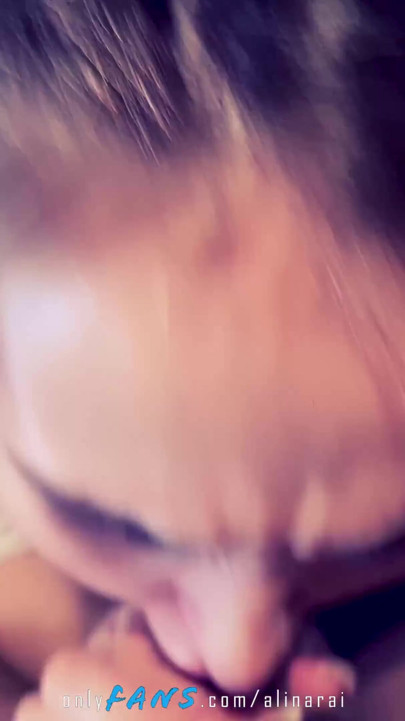 Stepdaughter sucks stepfather's cock, lots of saliva and cum in her mouth