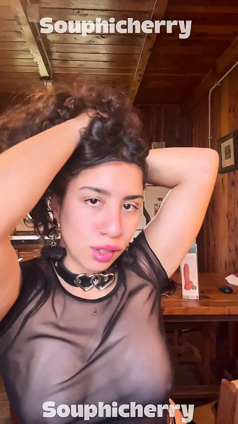 Horny latina spanking my tits and ass