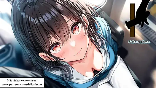 Испанский хентай JOI - шаловливая мастурбирует тебя в японском поезде.