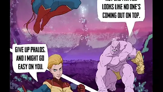 Captain Marvel being fucked by Thanos.
